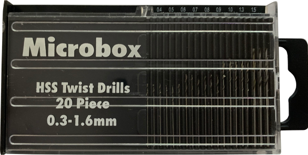 MTA-DB20 Drill Bits 20pc 0.3-1.6mm HSS Twist Type