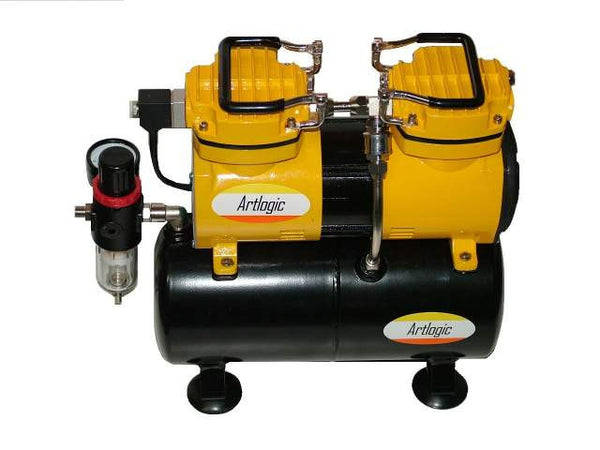 Artlogic 2418 Twin Cylinder Compressor on Tank