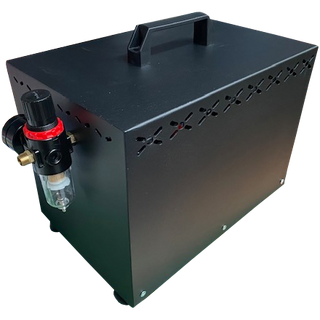 ARTLOGIC AC1524C SILENT RATED 550W OIL LESS COMPACT STUDIO AIR COMPRESSOR IN METAL CABINET
