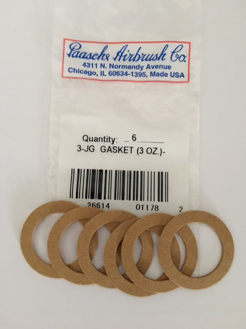 Paasche 3oz Gaskets 3-JG  pk 6